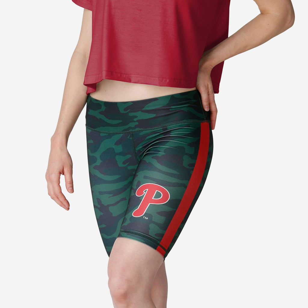 Philadelphia Phillies Womens Camo Bike Shorts FOCO S - FOCO.com