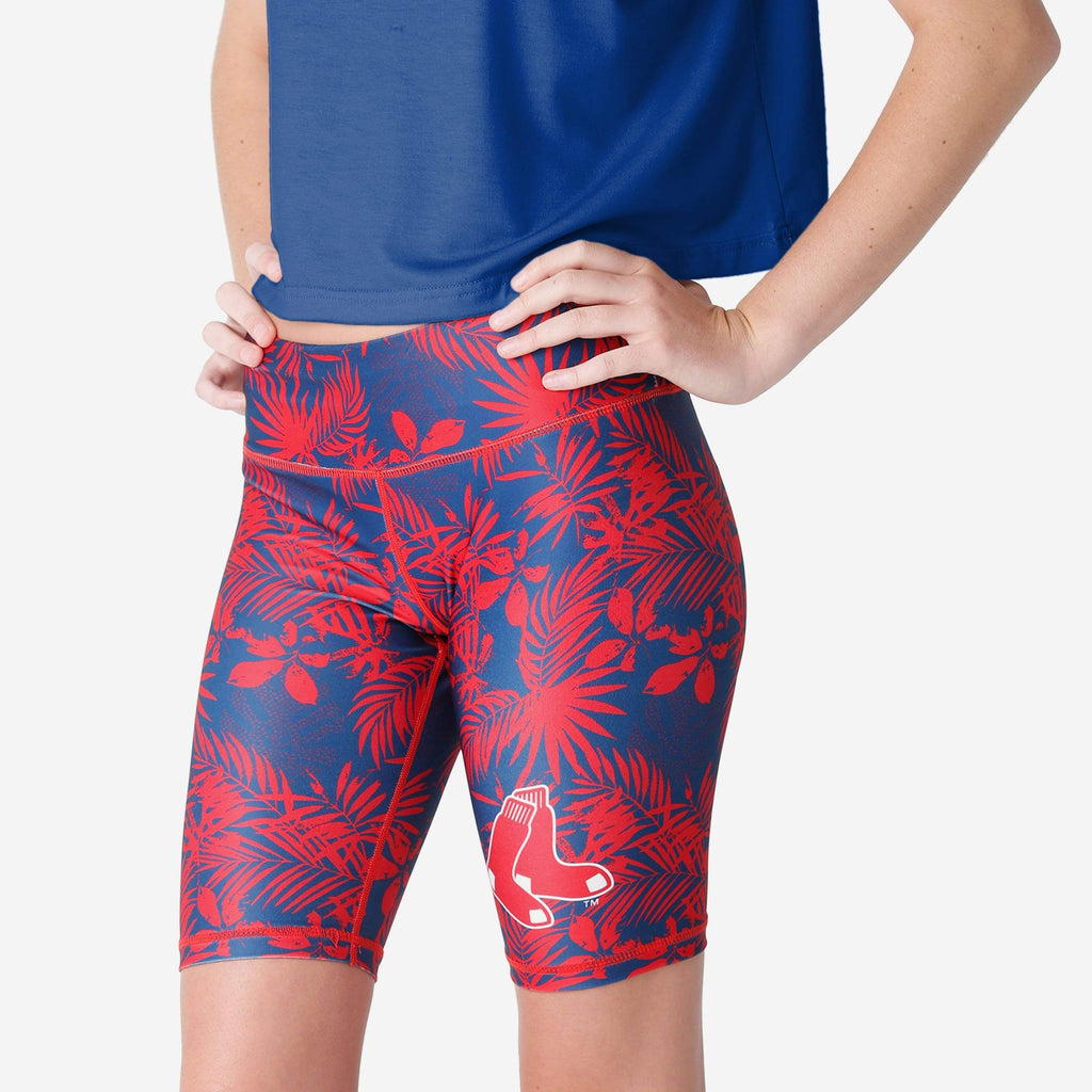 Boston Red Sox Womens Floral Bike Shorts FOCO S - FOCO.com