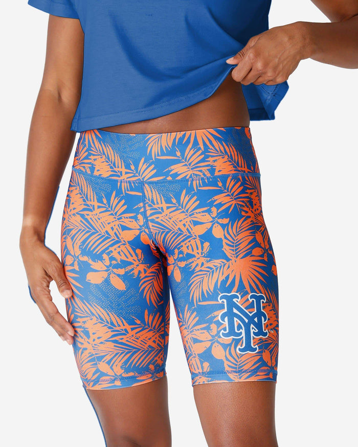 New York Mets Womens Floral Bike Shorts FOCO S - FOCO.com