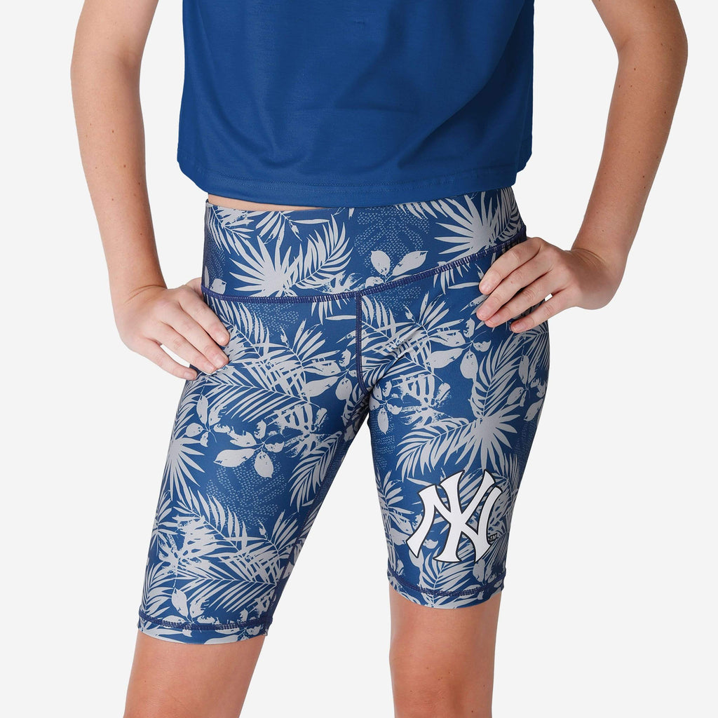 New York Yankees Womens Floral Bike Shorts FOCO S - FOCO.com