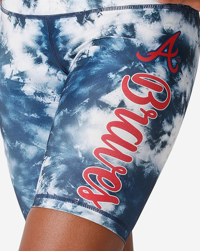 Atlanta Braves Womens Team Color Tie-Dye Bike Shorts FOCO - FOCO.com