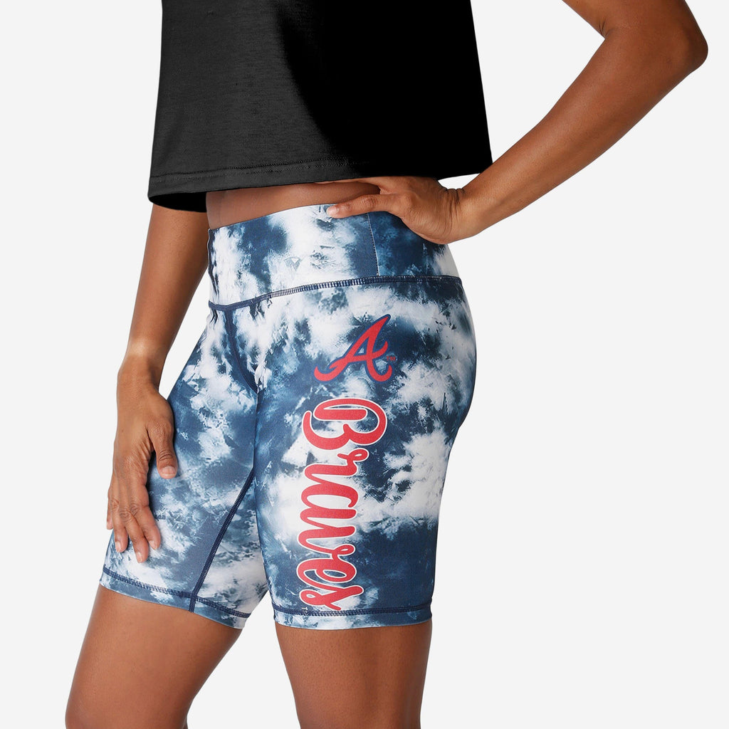 Atlanta Braves Womens Team Color Tie-Dye Bike Shorts FOCO S - FOCO.com