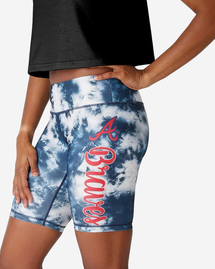 Atlanta Braves Womens Team Color Tie-Dye Bike Shorts FOCO S - FOCO.com