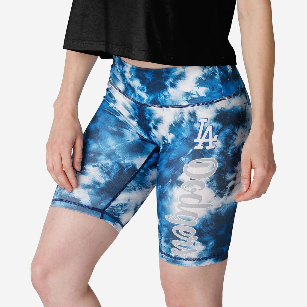 Los Angeles Dodgers Womens Team Color Tie-Dye Bike Shorts FOCO S - FOCO.com