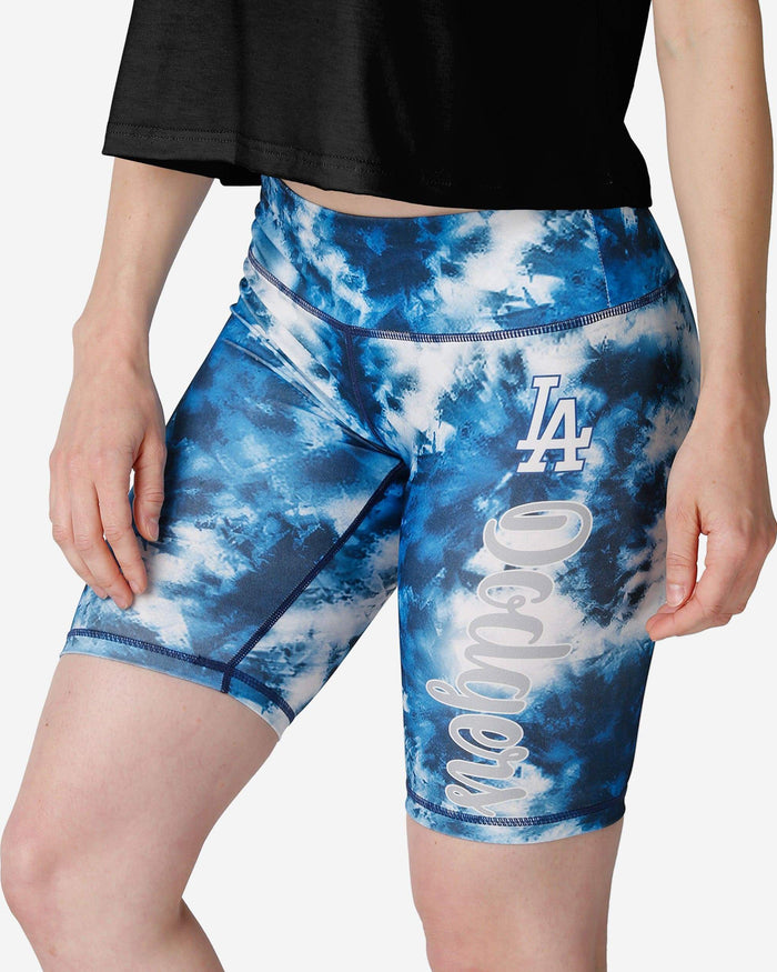 Los Angeles Dodgers Womens Team Color Tie-Dye Bike Shorts FOCO S - FOCO.com