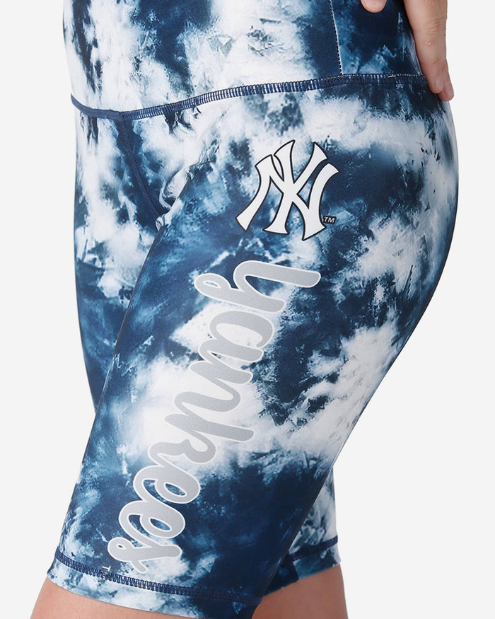 New York Yankees Womens Team Color Tie-Dye Bike Shorts FOCO - FOCO.com