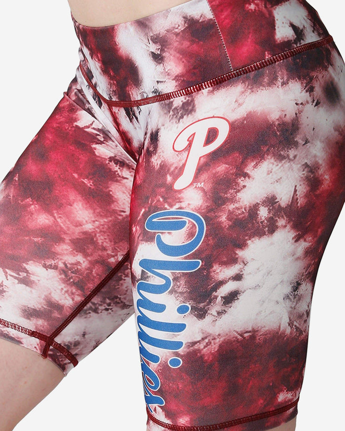 Philadelphia Phillies Womens Team Color Tie-Dye Bike Shorts FOCO - FOCO.com