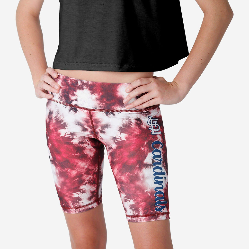 St Louis Cardinals Womens Team Color Tie-Dye Bike Shorts FOCO S - FOCO.com