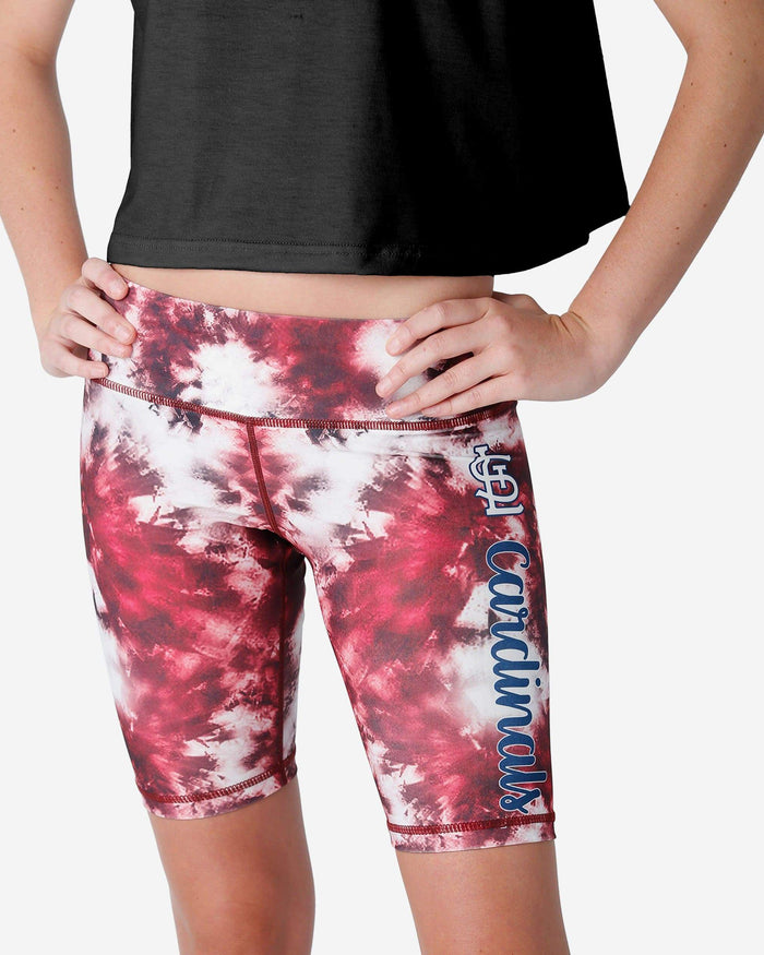 St Louis Cardinals Womens Team Color Tie-Dye Bike Shorts FOCO S - FOCO.com