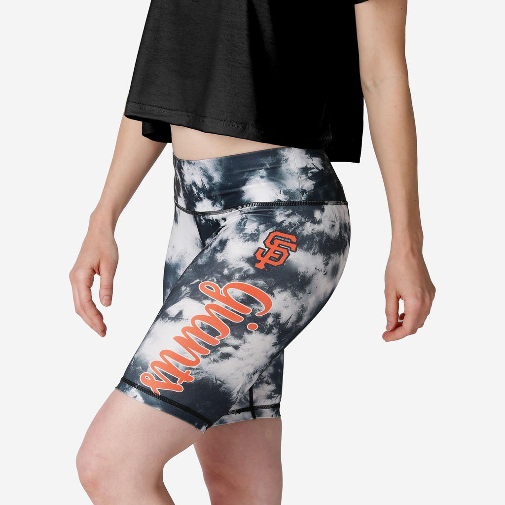 San Francisco Giants Womens Team Color Tie-Dye Bike Shorts FOCO S - FOCO.com