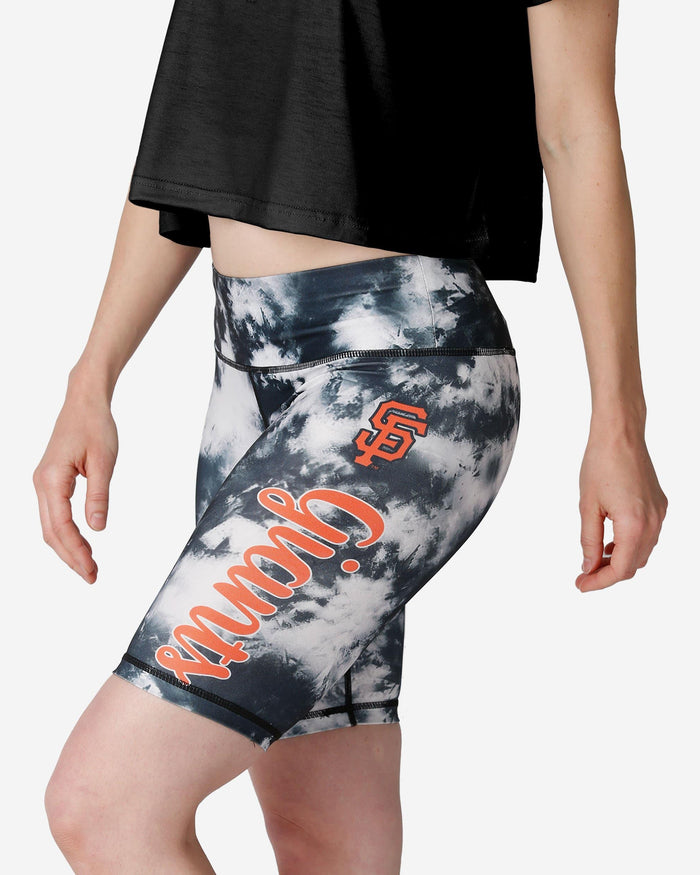 San Francisco Giants Womens Team Color Tie-Dye Bike Shorts FOCO S - FOCO.com