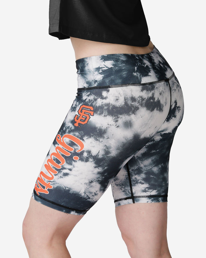 San Francisco Giants Womens Team Color Tie-Dye Bike Shorts FOCO - FOCO.com