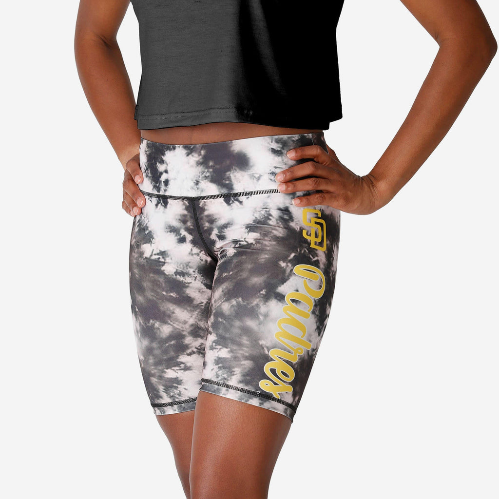 San Diego Padres Womens Team Color Tie-Dye Bike Shorts FOCO S - FOCO.com