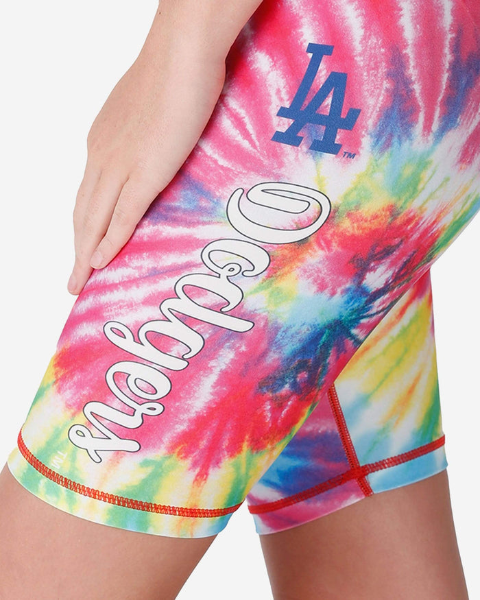 Los Angeles Dodgers Womens Tie-Dye Bike Shorts FOCO - FOCO.com