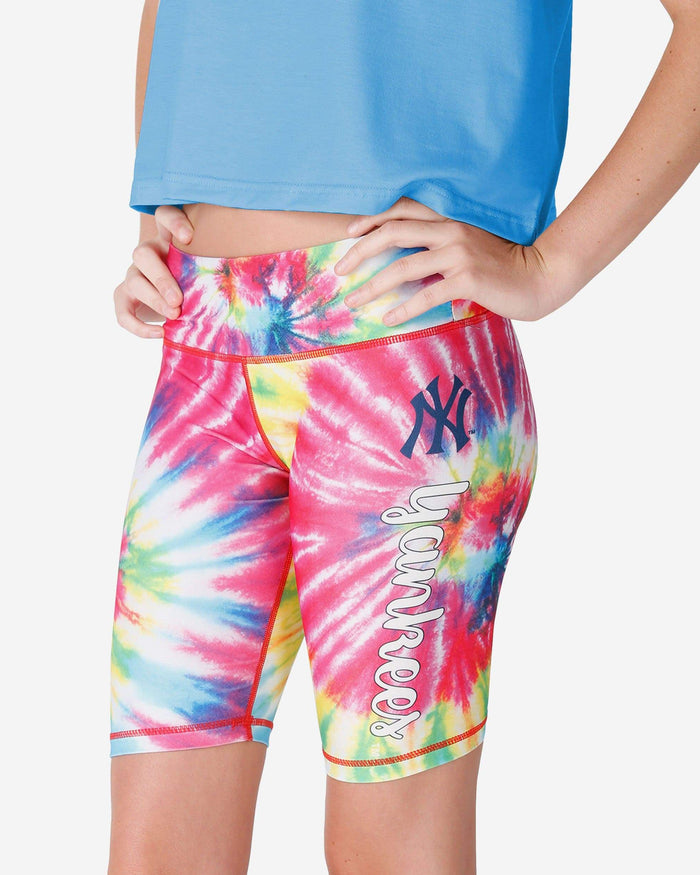 New York Yankees Womens Tie-Dye Bike Shorts FOCO S - FOCO.com