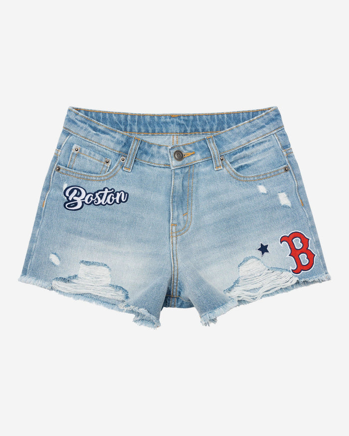 Boston Red Sox Womens Team Logo Denim Shorts FOCO - FOCO.com