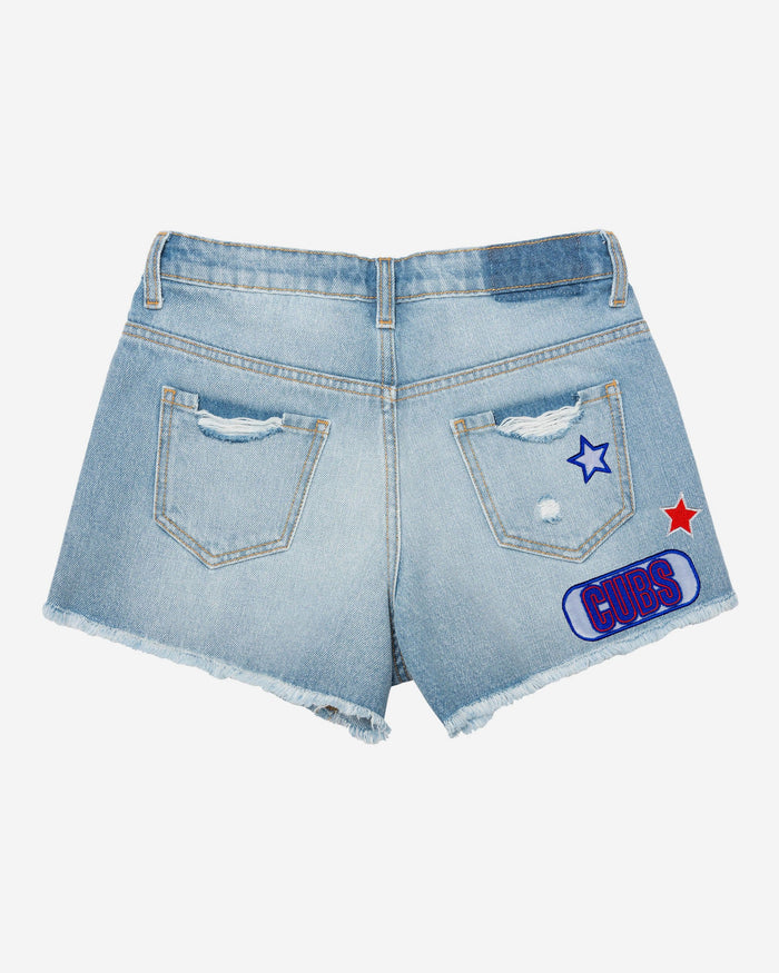 Chicago Cubs Womens Team Logo Denim Shorts FOCO - FOCO.com