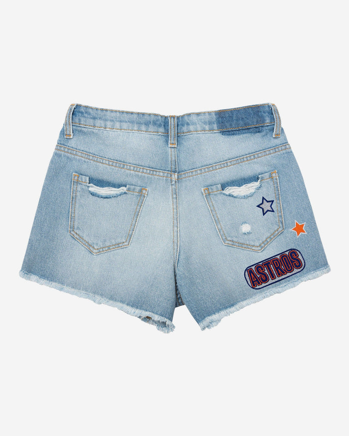 Houston Astros Womens Team Logo Denim Shorts FOCO - FOCO.com