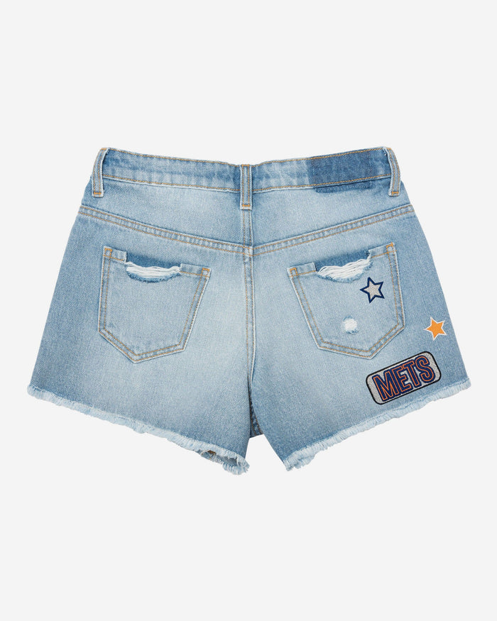 New York Mets Womens Team Logo Denim Shorts FOCO - FOCO.com