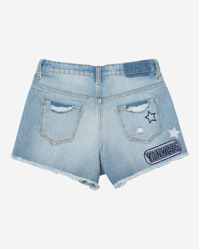 New York Yankees Womens Team Logo Denim Shorts FOCO - FOCO.com