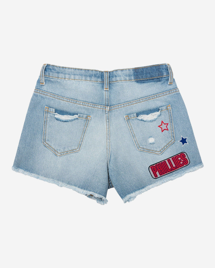 Philadelphia Phillies Womens Team Logo Denim Shorts FOCO - FOCO.com