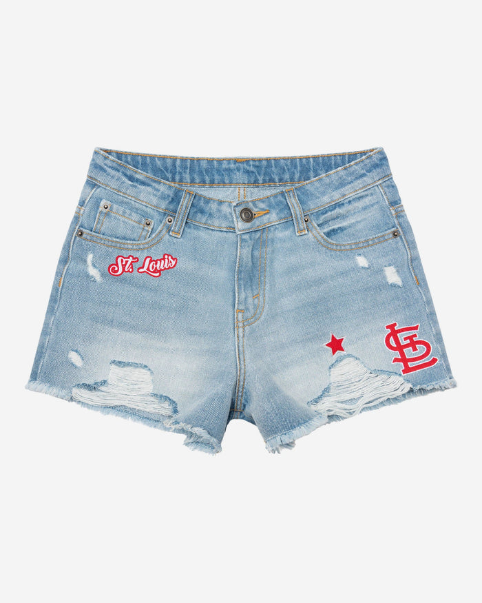 St Louis Cardinals Womens Team Logo Denim Shorts FOCO - FOCO.com