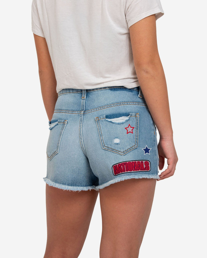 Washington Nationals Womens Team Logo Denim Shorts FOCO - FOCO.com