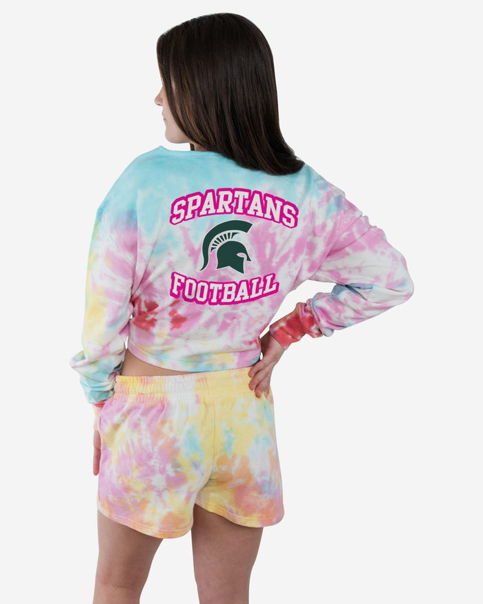 Michigan State Spartans Womens Pastel Tie-Dye Blast Lounge Shorts FOCO - FOCO.com