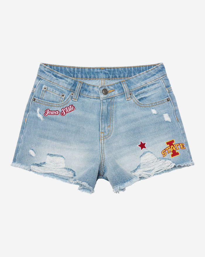 Iowa State Cyclones Womens Team Logo Denim Shorts FOCO - FOCO.com