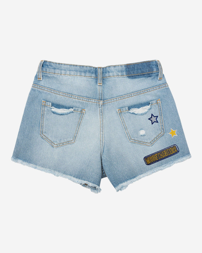 West Virginia Mountaineers Womens Team Logo Denim Shorts FOCO - FOCO.com