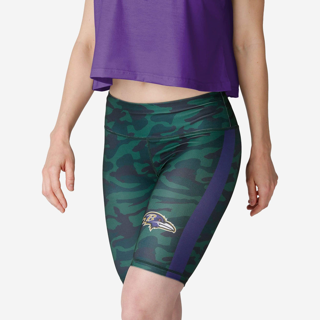 Baltimore Ravens Womens Camo Bike Shorts FOCO S - FOCO.com