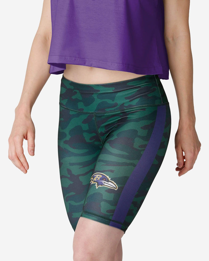 Baltimore Ravens Womens Camo Bike Shorts FOCO S - FOCO.com