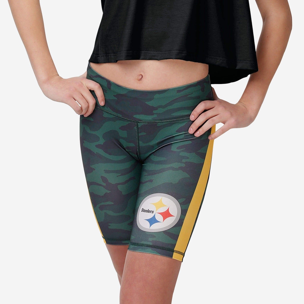 Pittsburgh Steelers Womens Camo Bike Shorts FOCO S - FOCO.com