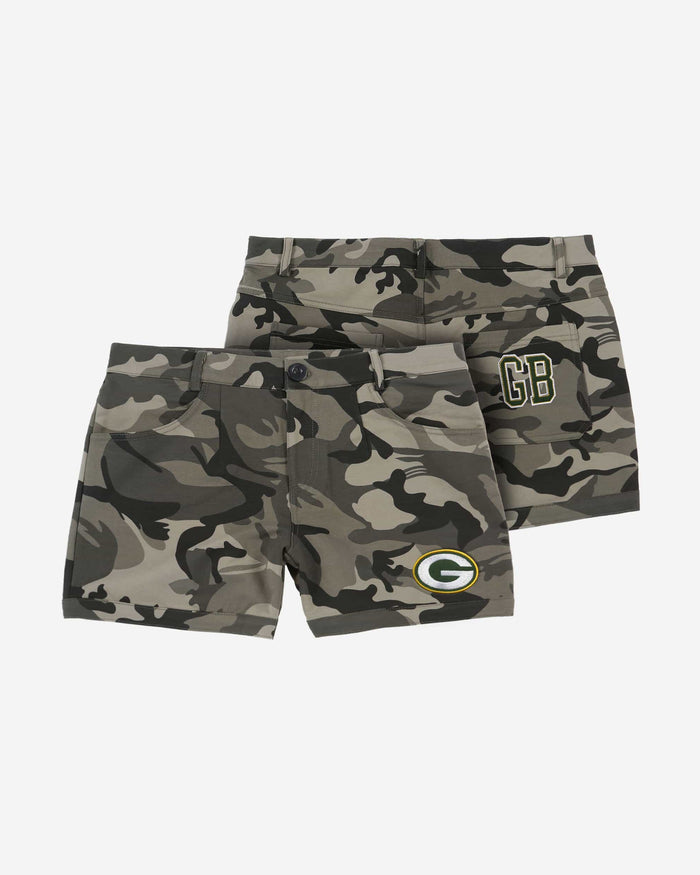 Green Bay Packers Womens Clubhouse Camo Shorts FOCO - FOCO.com