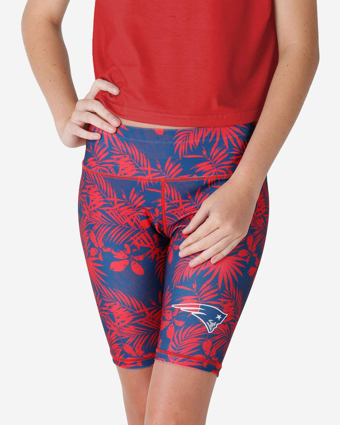 New England Patriots Womens Floral Bike Shorts FOCO S - FOCO.com