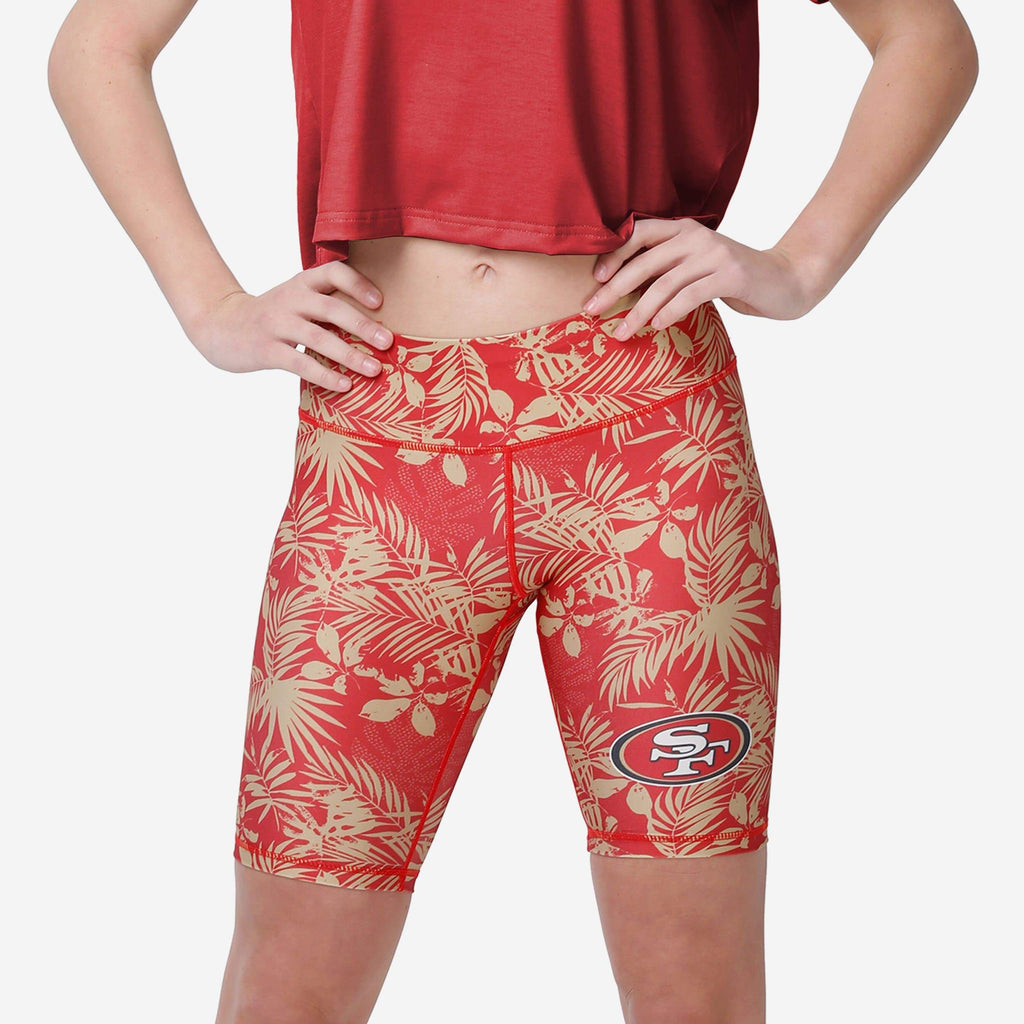 San Francisco 49ers Womens Floral Bike Shorts FOCO S - FOCO.com