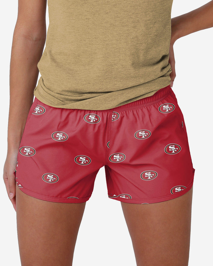 San Francisco 49ers Womens Mini Print Running Shorts FOCO S - FOCO.com