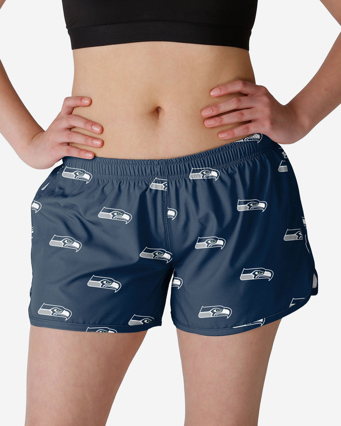 Seattle Seahawks Womens Mini Print Running Shorts FOCO S - FOCO.com