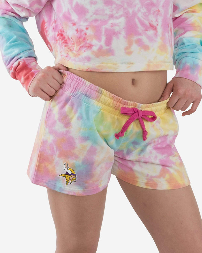 Minnesota Vikings Womens Pastel Tie-Dye Blast Lounge Shorts FOCO S - FOCO.com