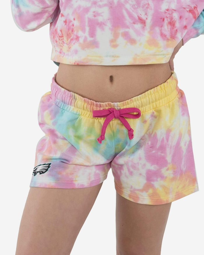 Philadelphia Eagles Womens Pastel Tie-Dye Blast Lounge Shorts FOCO S - FOCO.com