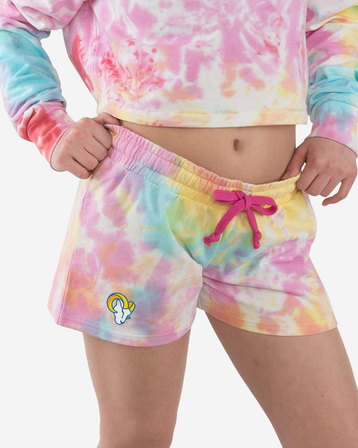 Los Angeles Rams Womens Pastel Tie-Dye Blast Lounge Shorts FOCO S - FOCO.com