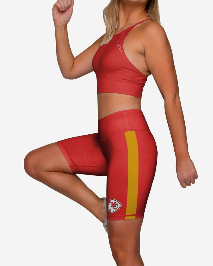 Kansas City Chiefs Striped Bike Shorts FOCO - FOCO.com