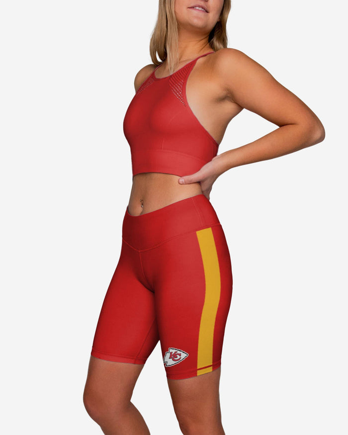 Kansas City Chiefs Striped Bike Shorts FOCO S - FOCO.com