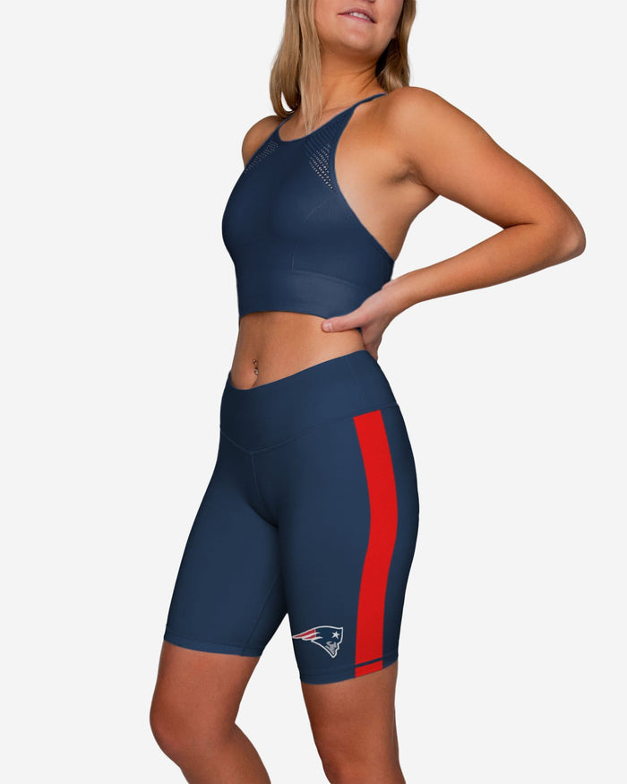 New England Patriots Striped Bike Shorts FOCO S - FOCO.com