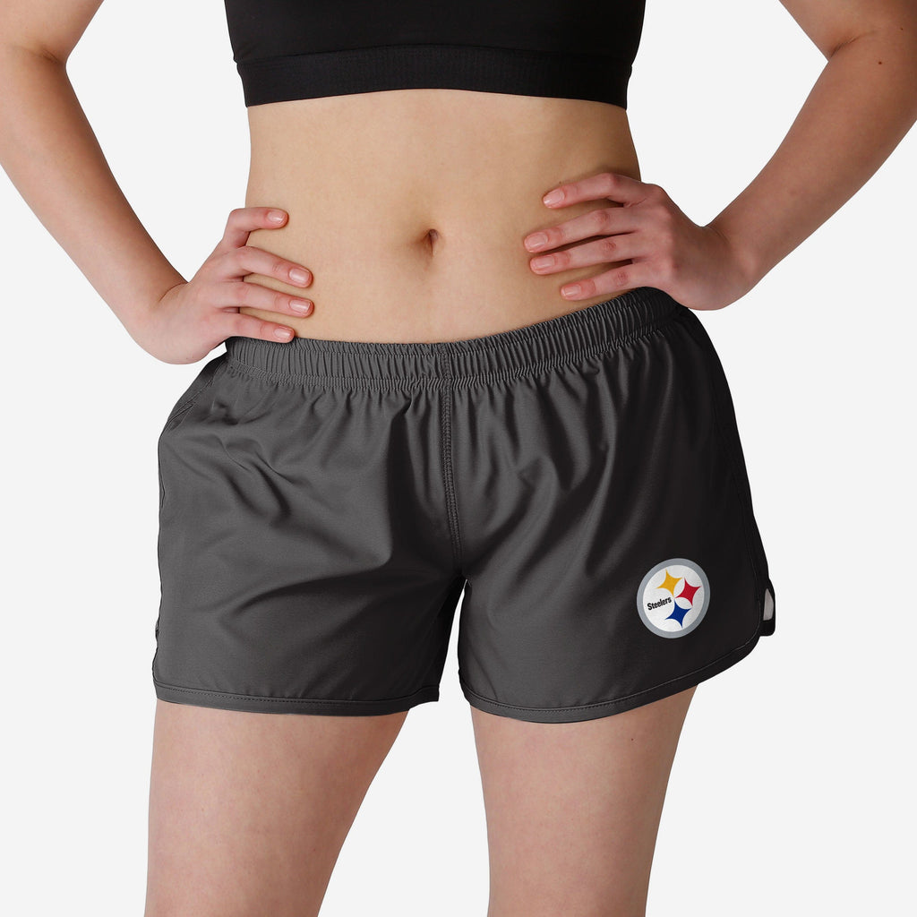 Pittsburgh Steelers Womens Solid Running Shorts FOCO S - FOCO.com