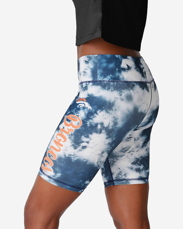 Denver Broncos Womens Team Color Tie-Dye Bike Shorts FOCO - FOCO.com