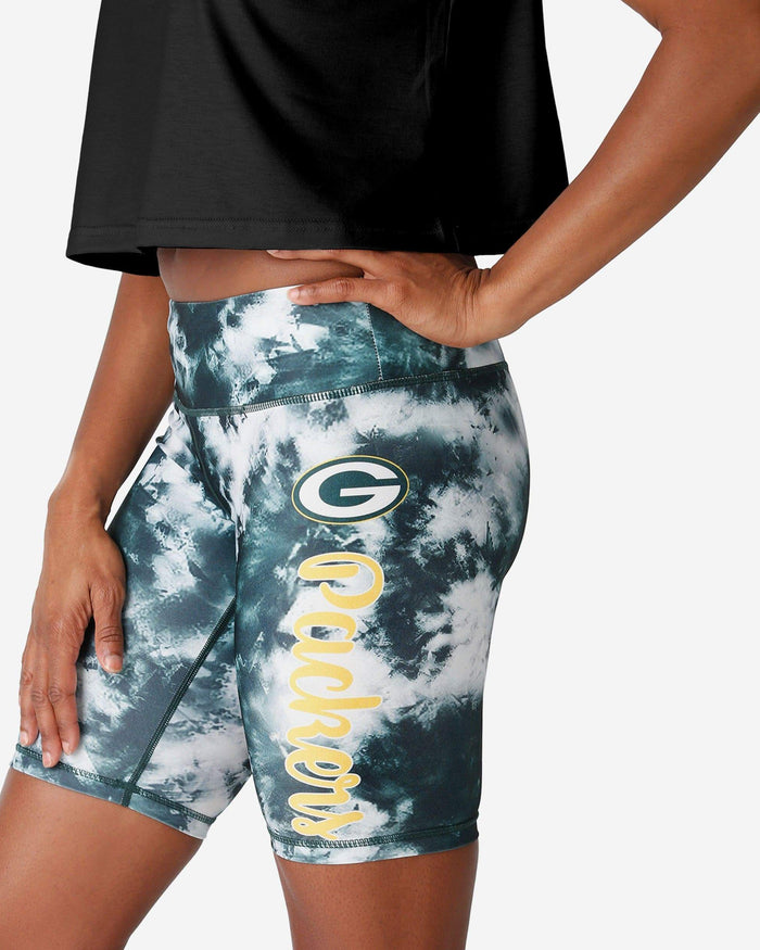 Green Bay Packers Womens Team Color Tie-Dye Bike Shorts FOCO S - FOCO.com