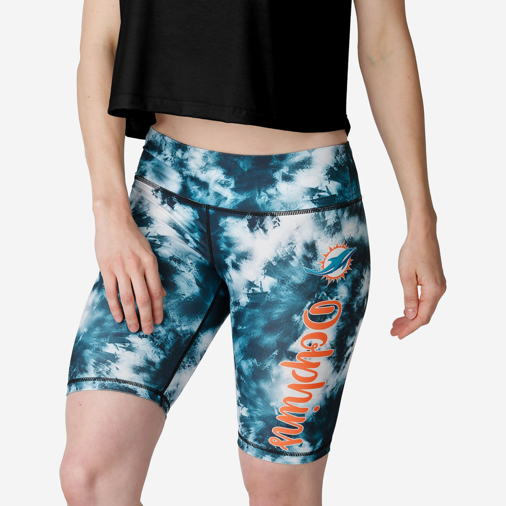 Miami Dolphins Womens Team Color Tie-Dye Bike Shorts FOCO S - FOCO.com