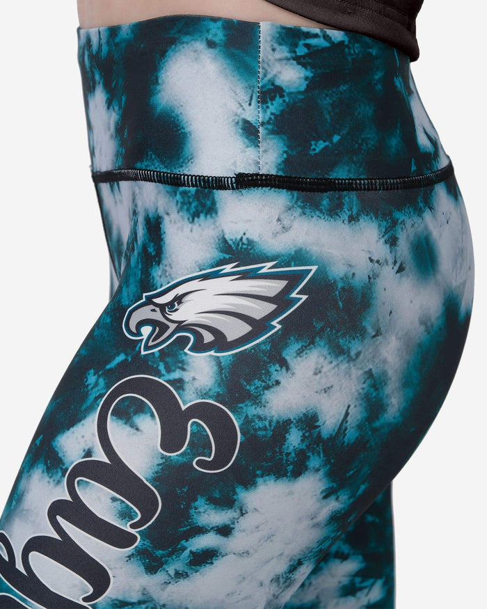 Philadelphia Eagles Womens Team Color Tie-Dye Bike Shorts FOCO - FOCO.com