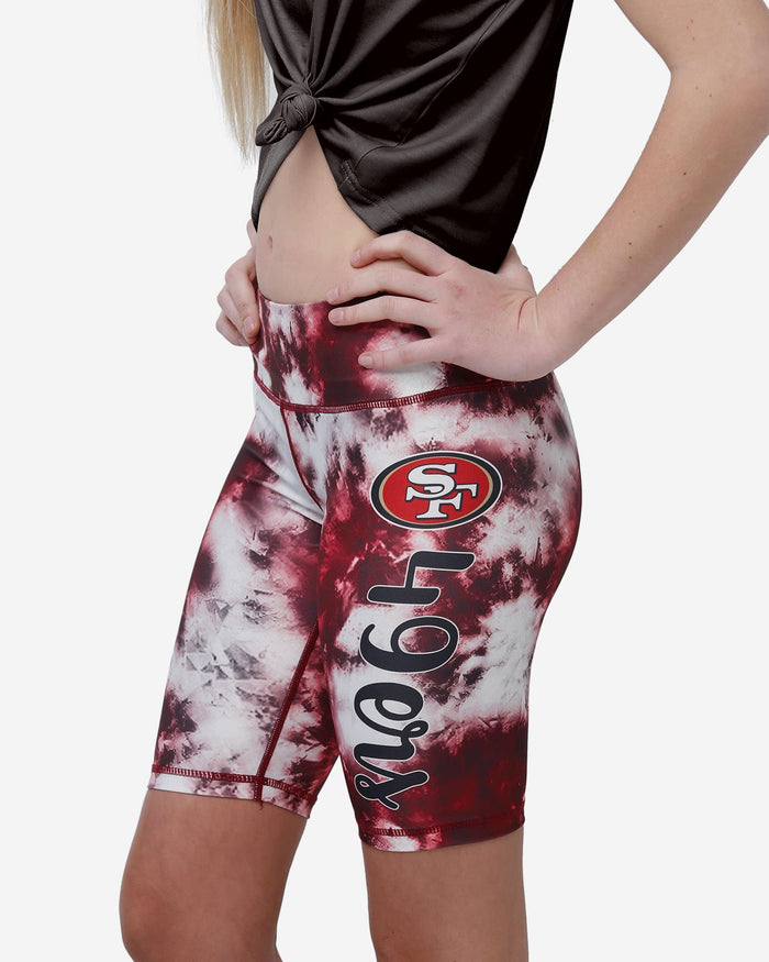 San Francisco 49ers Womens Team Color Tie-Dye Bike Shorts FOCO S - FOCO.com